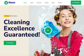 create home, office cleaning booking service wordpress website
