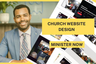 do church website design with donation, free logo and ebook cover