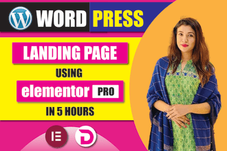 build landing page, sales page, one page website using elementor pro