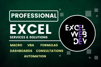 provide service in excel, macros, vba, formulas, and report
