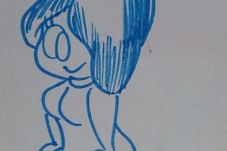 create a cartoony drawing for you