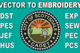 provide embroidery digitizing in pes, dst, emb, exp format