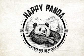 Hot Review!  design unique vintage logo with hand drawn illustration