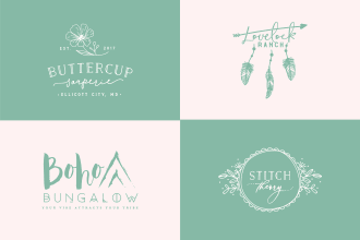 design elegant boho feminine and botanical logo