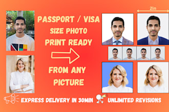 do passport, visa and id card size photo from any photo