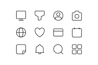 design custom line and glyph icons for app and website UI