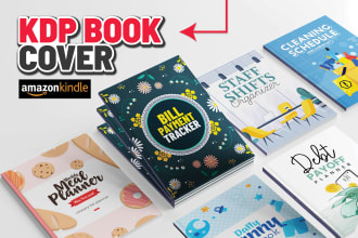 design kdp low content book cover for journal, planner, tracker and more