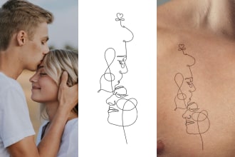 draw minimalist line work tattoo in 24 hours