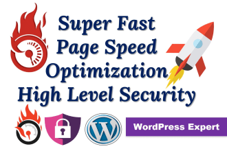 increase page speed, security and optimization of wordpress