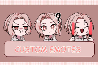 draw cute custom emotes for your twitch in my style