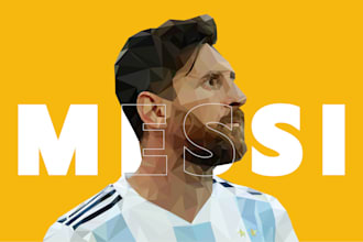 create any geometric polygonal illustration within 24 hrs