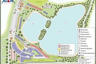 render rv park, campground map, site plan, or vector map