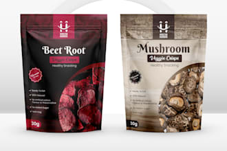do premium pouch design, food packaging design, mylar bag design