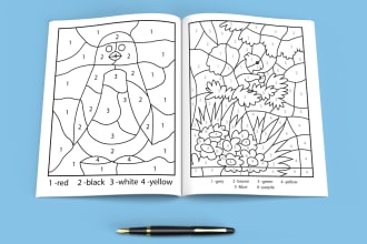 design color by numbers, coloring pages