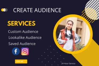 setup strong custom, lookalike and saved audience for you