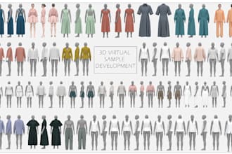 develop clo 3d fashion designs mockups, tech packs