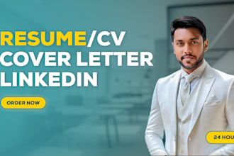 write and upgrade your resume, CV, cover letter, linkedin that gets you hired