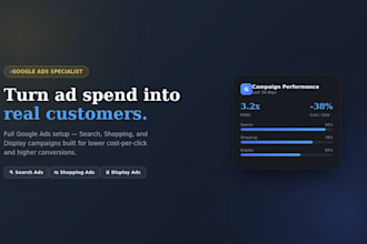 setup google ads, shopping ads, search ads and display ads