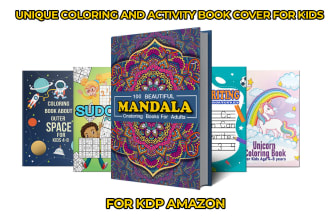 create a unique coloring and activity book cover for kids