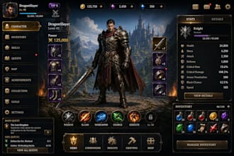 design creative game art, modern game UI design