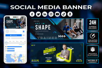design attractive social media cover, header, and banner