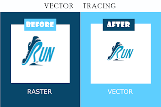 do manual vector tracing, logo tracing, redraw image