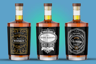 design premium wine label whiskey beer vodka label design