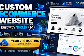 build a custom ecommerce website with admin and payments