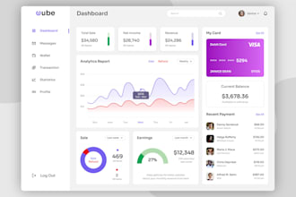 design UI dashboard, web app, admin panel
