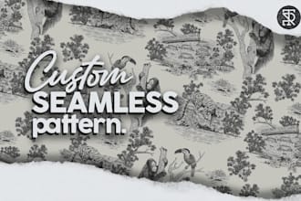 create custom hand drawn seamless pattern design