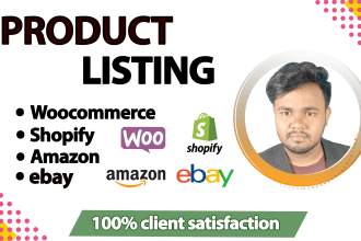 add, list products to woocommerce, shopify, amazon, ebay  store uploading