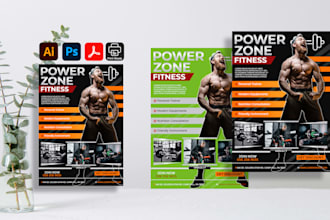 design business club, event, sport, fitness flyer or leaflet