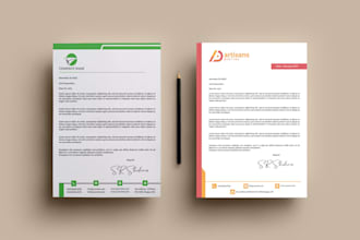 design professional letterhead in editable word format