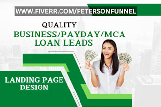 generate quality payday loan leads business loan leads mca leads landing page