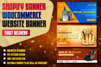 design eye catchy shopify banner woocommerce website banner and product banner