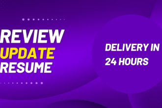 write your resume, cover letter,linkedin within 24 hours