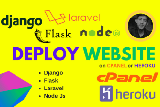 deploy django or laravel website on heroku or cpanel