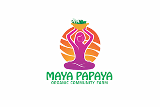 make organic community farm logo with package