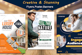 design a poster, flyer, social media poster or banner