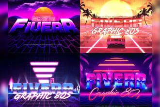 create unique 80s retro logo designs with neon style effects