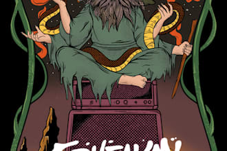 create retro style psychedelic illustration