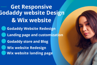 design godaddy website and wix website design or redesign