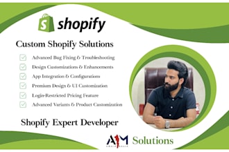 do custom shopify coding and fix any shopify theme bugs