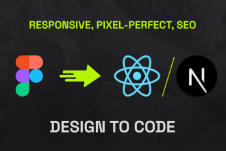 convert your figma to react js nextjs landing page