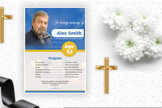 design a memorial, funeral and obituray flyer and program