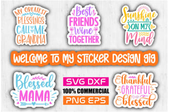 awesome typography sticker designs for etsy and others