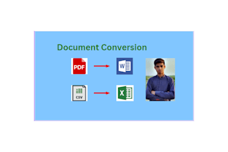 convert PDF to word and CSV to excel