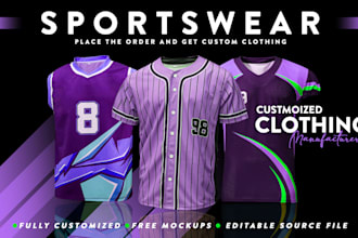 make any custom 2d and 3d sportswear mockup for you
