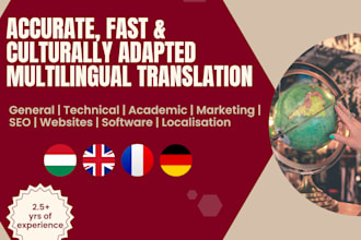 translate from english to hungarian and back and from german and french to both