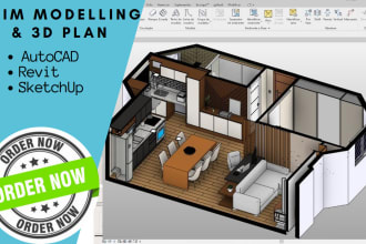 draft architecture plans and bim modelling in revit, 2d and 3d draftsman
